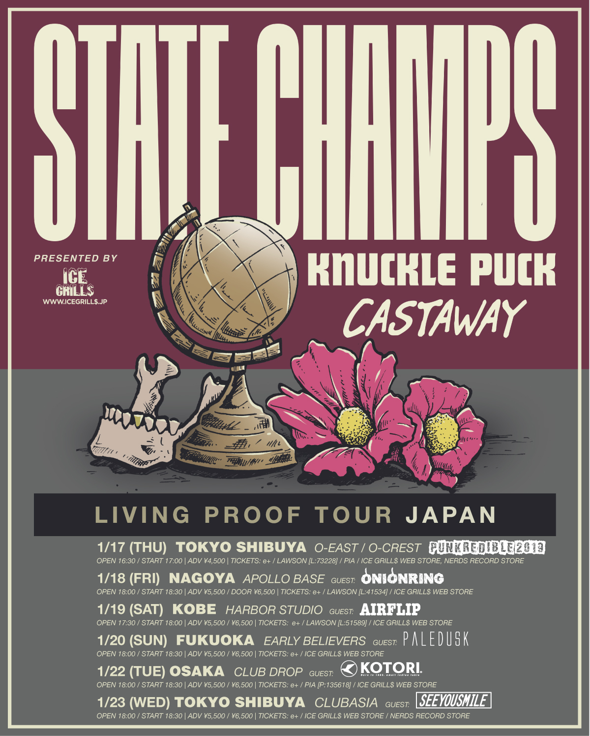 ice grill$ pre. STATE CHAMPS,KNUCKLE PUCK japan tour